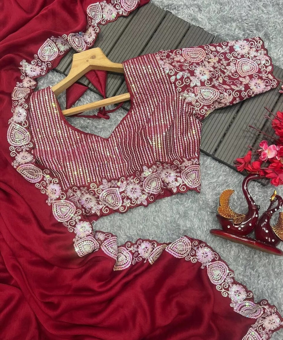 Soft Black Rangoli Silk Classic Wedding Saree,Party Wear Stylish Sari