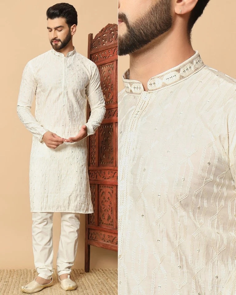 Premium Silk Kurta Pajama Set For Men's, Wedding Wear Pair For Men's