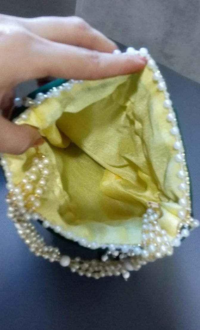 Heavy Pearl Work Potli Bag
