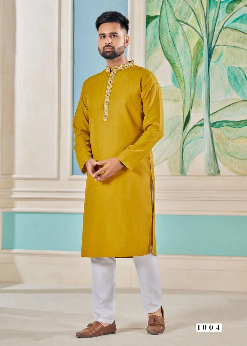 Pure Viscose With Embroidery Work Kurta Pajama Set