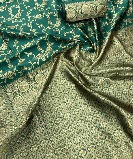 Bollywood Organic Banarasi LichiI Silk Wedding Wear Designer Saree With Blouse 11-SS