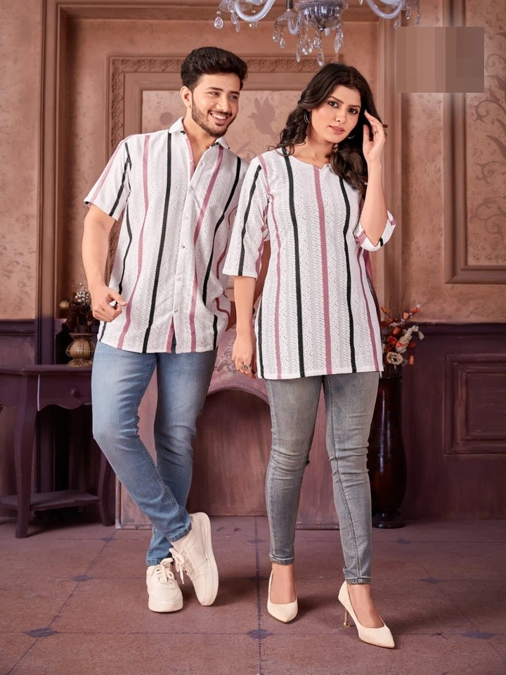couple dress shirt and kurti amazon Amazon.com: Couple Matching Hawaiian Luau Cruise Party Outfit Shirt Dress in Hibiscus Black Men 2XL Women S : Clothing, Shoes & Jewelry