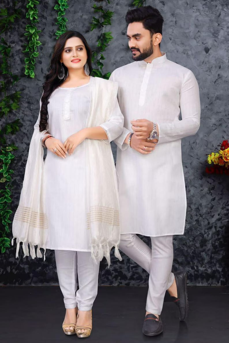Pure Slub Cotton Couple Combo Set