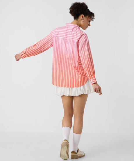 Ombre Stripes  Nectarine Women Boyfriend Shirts