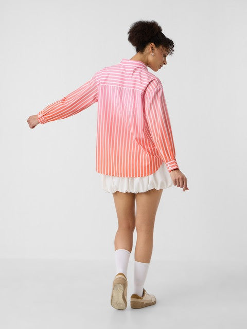 Ombre Stripes  Nectarine Women Boyfriend Shirts