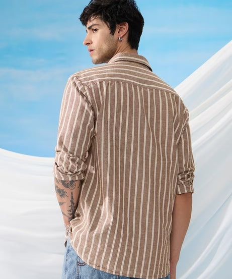Stripes Dune Cotton Linen Shirts