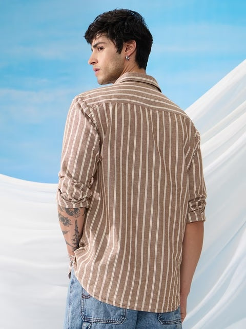 Stripes Dune Cotton Linen Shirts