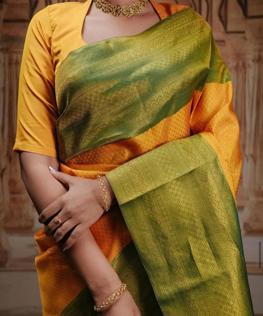 Banarasi Soft Silk Sari With Blouse