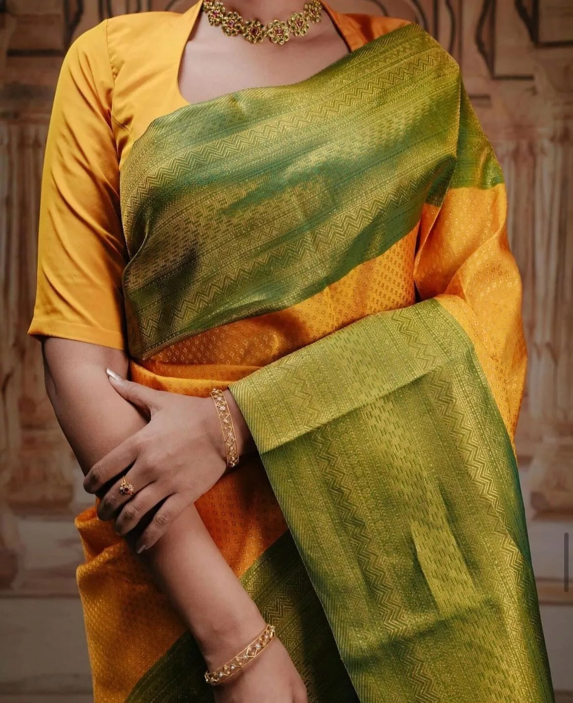 Banarasi Soft Silk Sari With Blouse