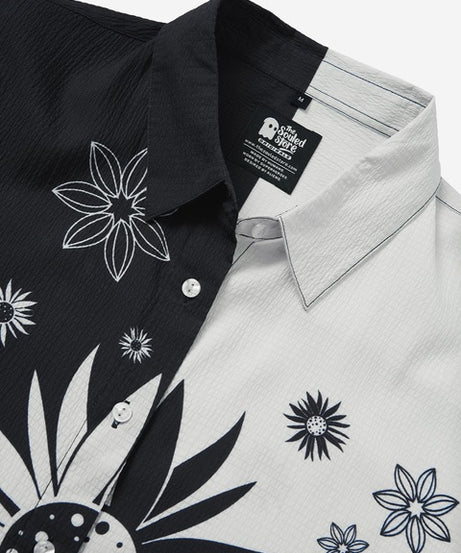 Floral Yin Yang Women Boyfriend Shirts