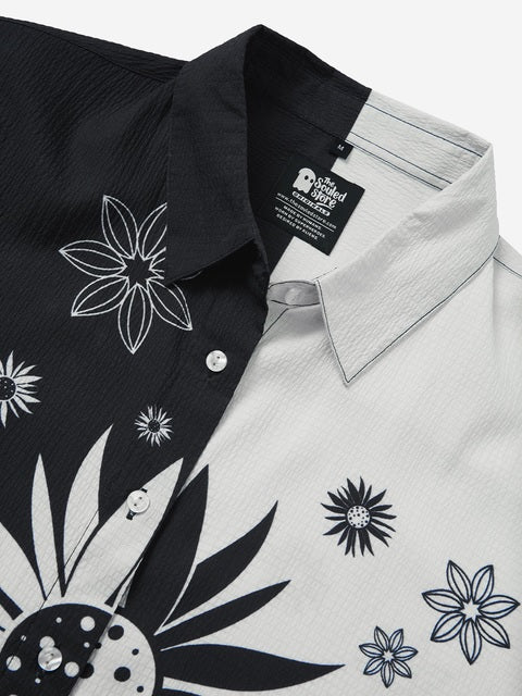 Floral Yin Yang Women Boyfriend Shirts