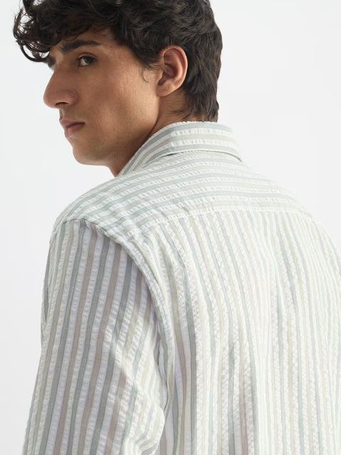 Seersucker Pine Men Textured Shirts