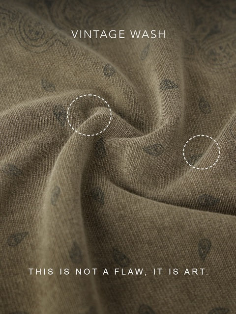 Hooded Olive Paisley Hooded T-Shirts