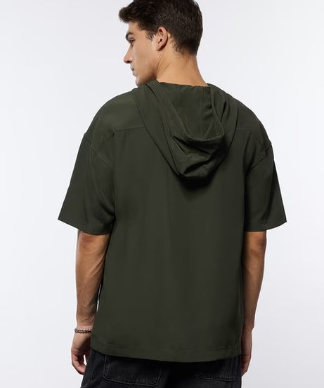 Dark Olive Hooded T-Shirts