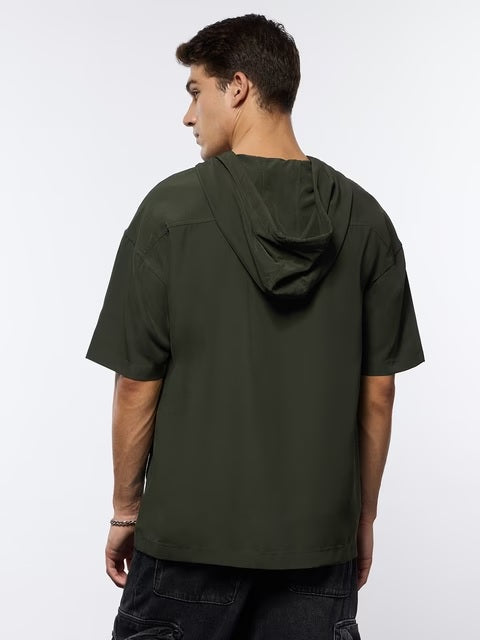 Dark Olive Hooded T-Shirts