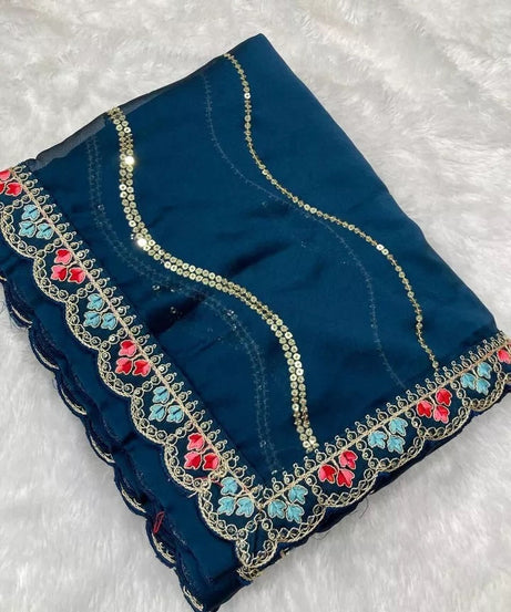 Women's Wedding Special Rangoli Silk Saree,Indian Party Wear Sari & Blouse