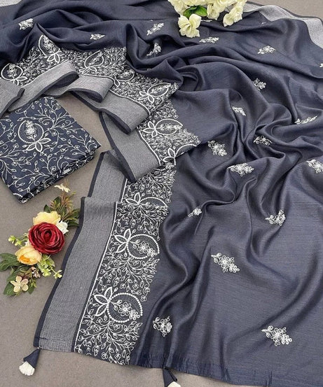 Bollywood Wedding Cotton Embroidery Heavy Work,PartyWear Fancy Sari Blouse