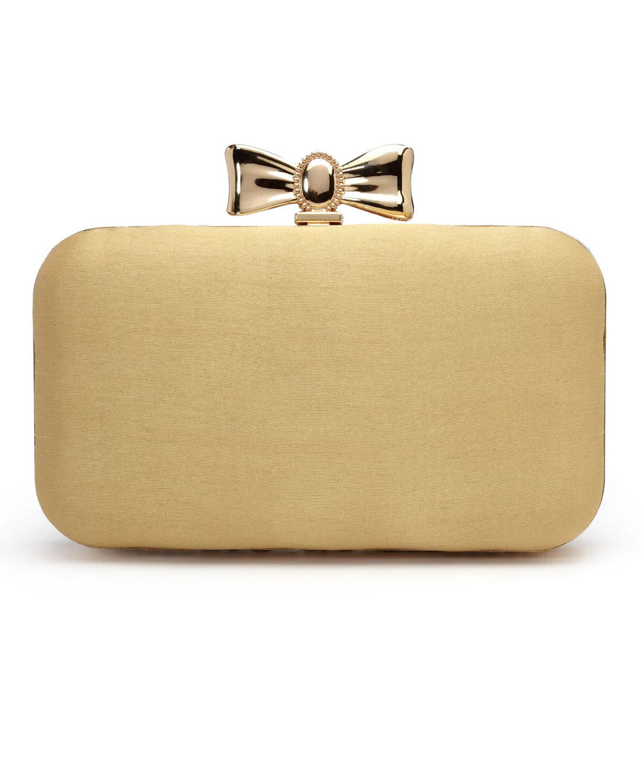 Adorn Stone Work Embellished Faux Silk Clutch