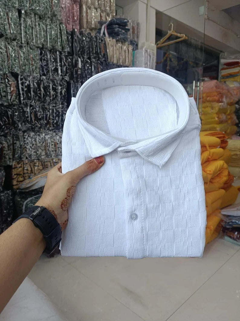 Men's Popcorn & Half Sleeve Shirt Set