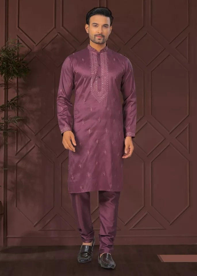 Heavy Super Silk Traditional Classic Kurta Pajama For Men's