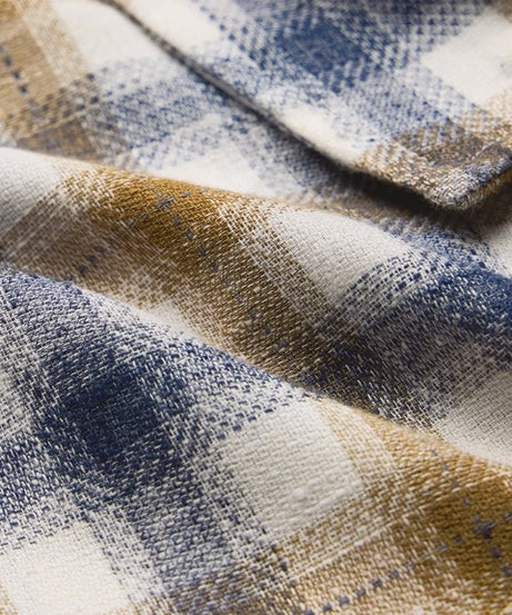 Plaid Khaki Men Textured Shirts