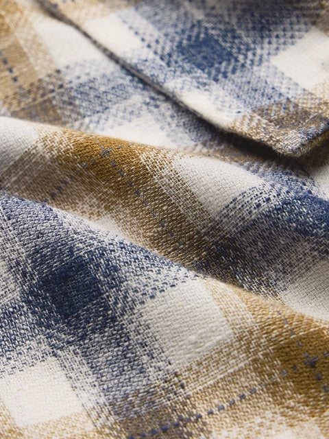 Plaid Khaki Men Textured Shirts