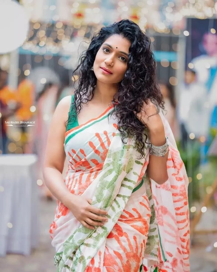 Faux Georgette With Beautiful Digital Printed Saree With Blouse