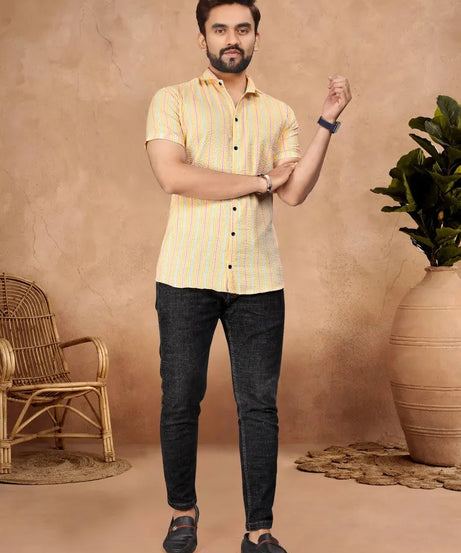 Pure Cotton Bubble Pattern Men's Shirt