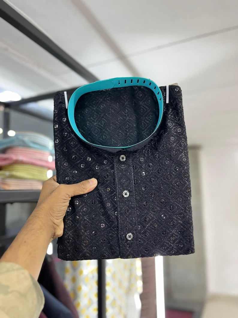 Cotton Rayon Kurta Pajama Set For Men's