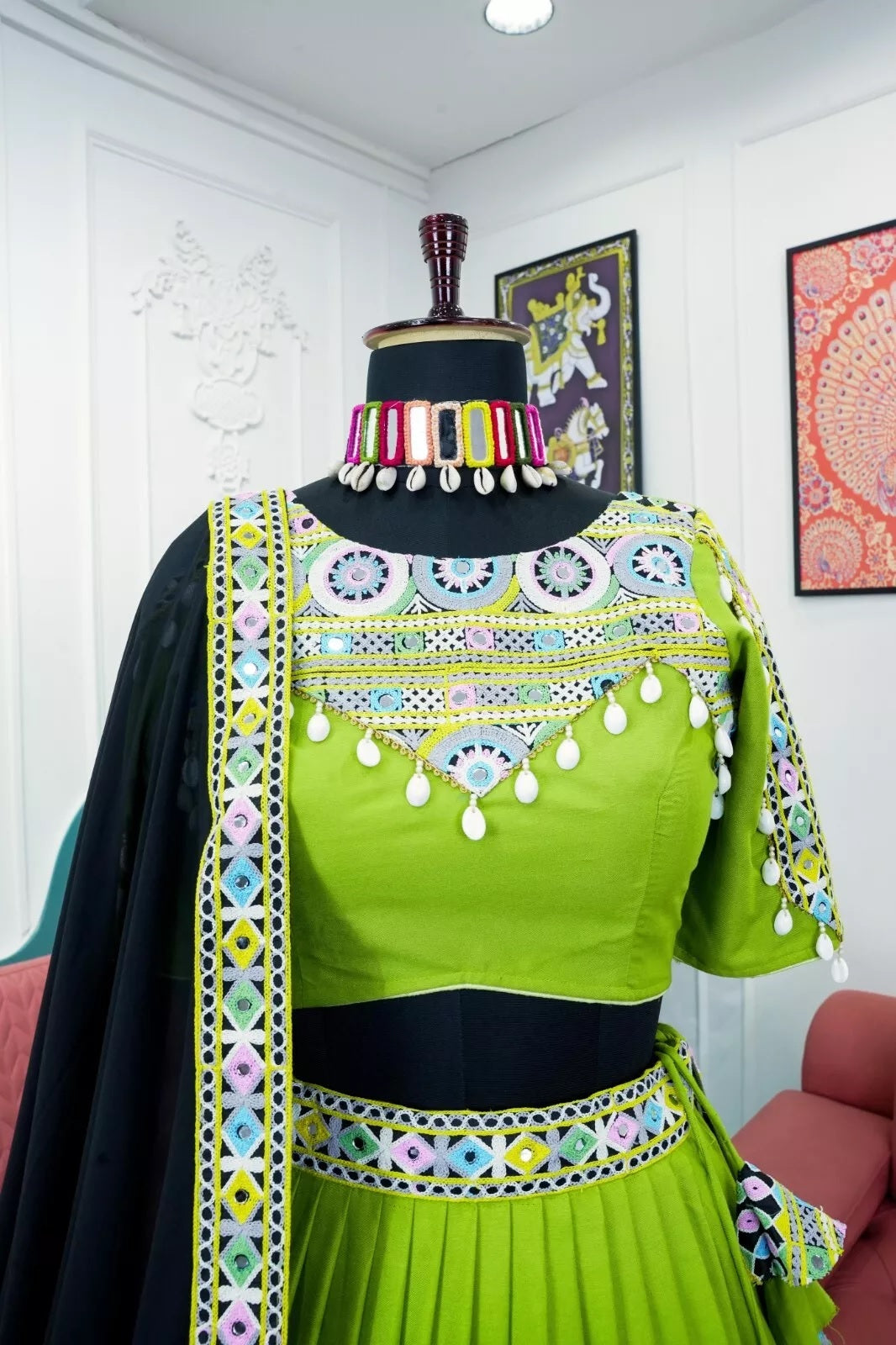 Indian Rayon Lehenga Blouse & Dupatta