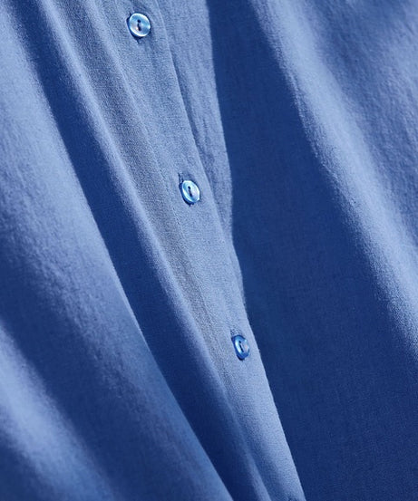 Cotton Linen River Blue Women Shirts