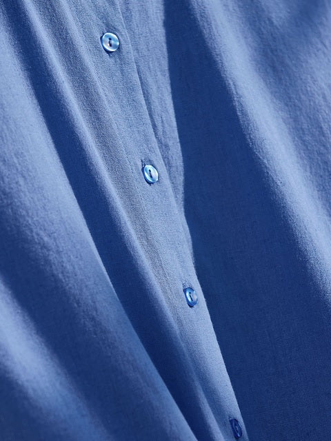 Cotton Linen River Blue Women Shirts