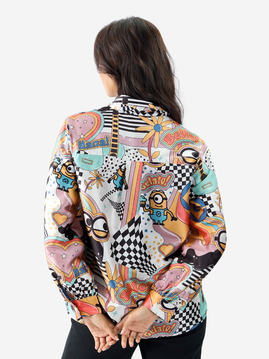 Satin  Minion Mania Women Shirts