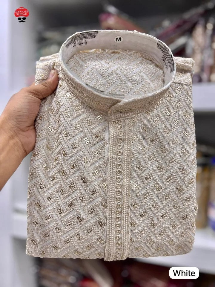 Men's FullStitched Premium Rayon Wedding Special Kurta Pajama Set