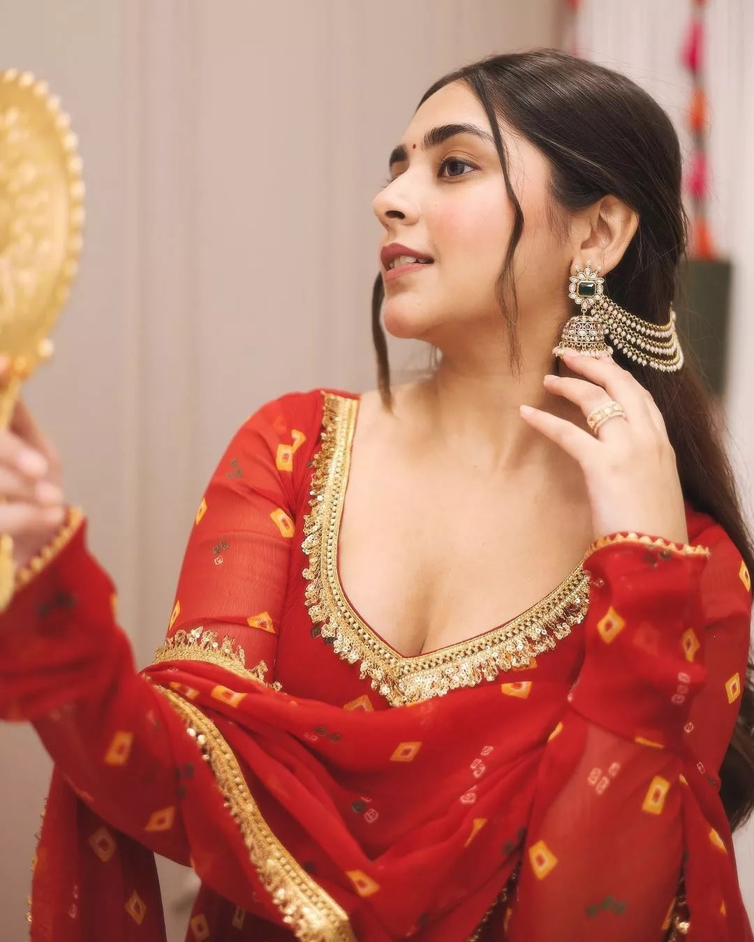 Georgette With Digital Print Anarkali Gown Dress & Dupatta