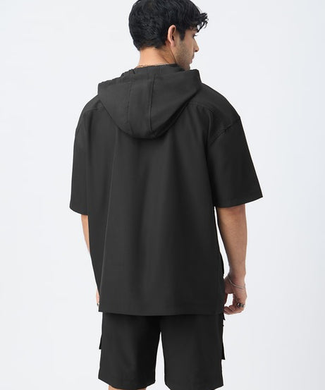 Hooded Set  Black Men Co-ord Sets