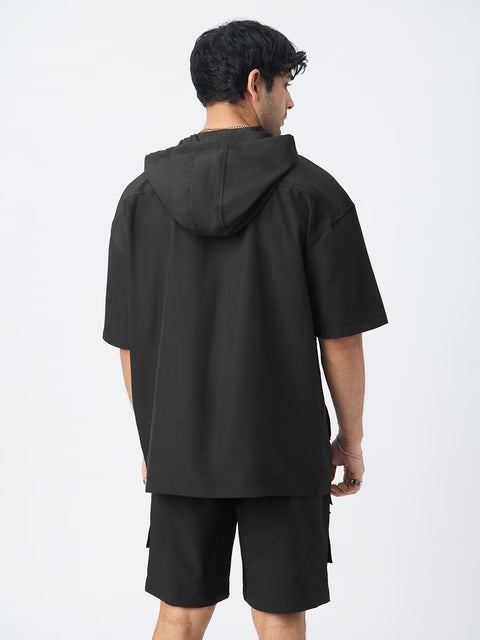 Hooded Set  Black Men Co-ord Sets