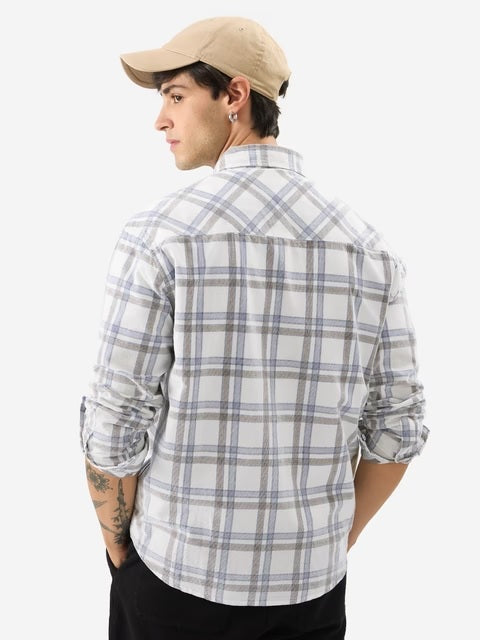 Plaid Glacier Men Textured Shirts
