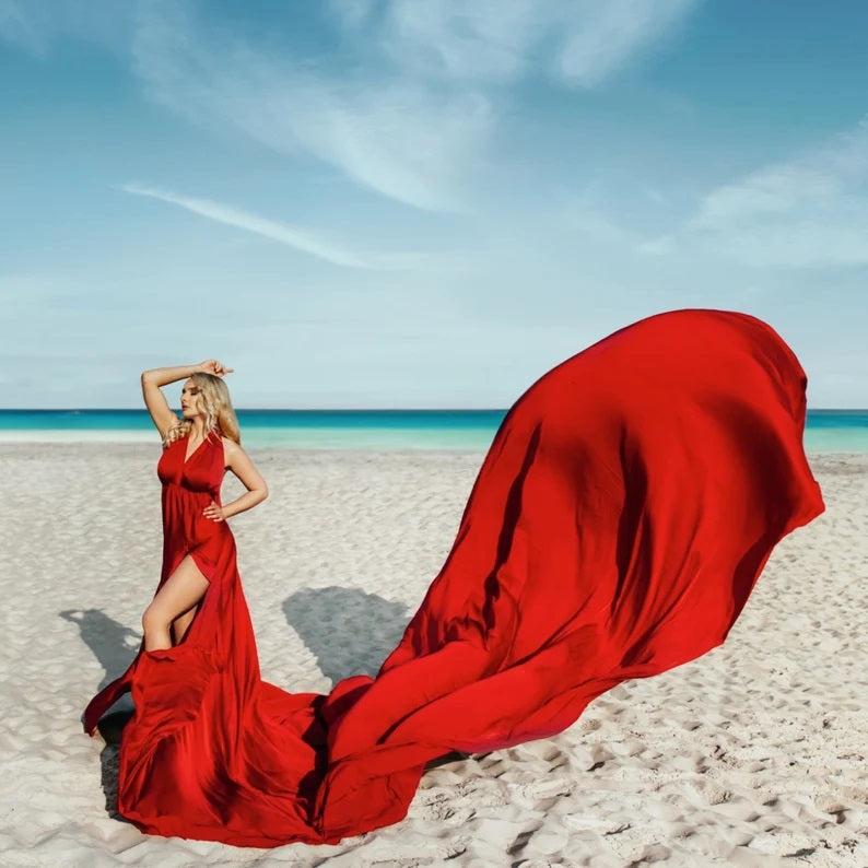 Red Flying Dress Flying Dress for Photoshoot Long Flying Dress