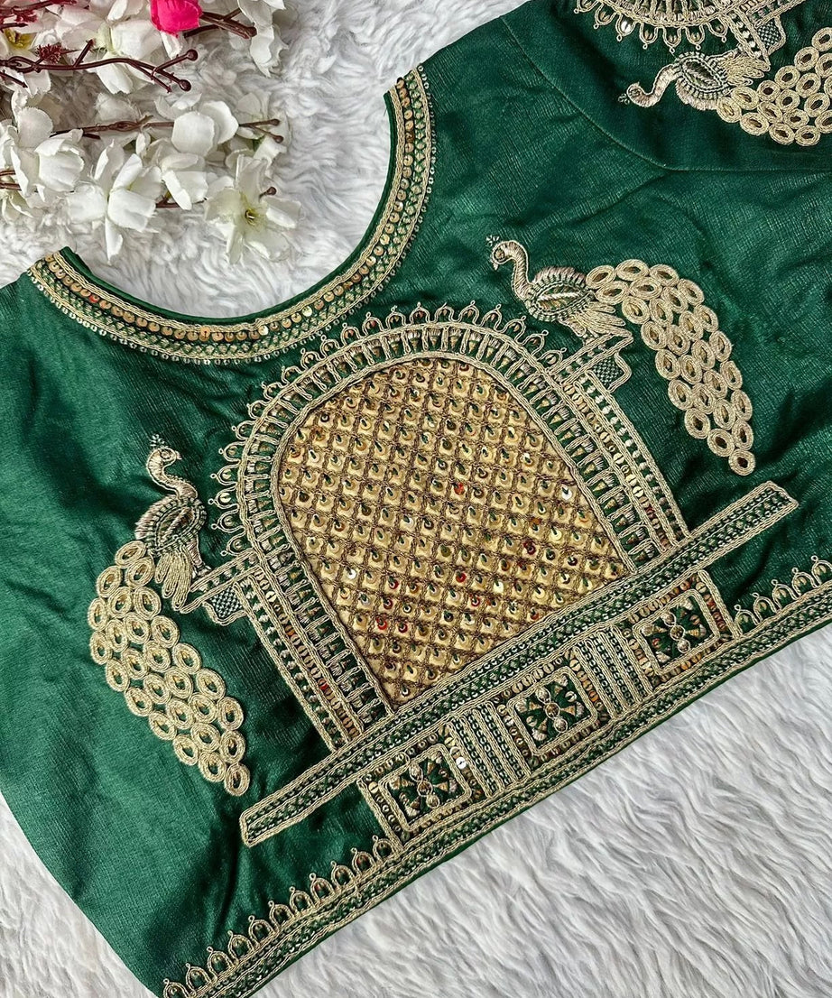 Full Stitched Watermelon Silk Function New Wedding Blouse & Choli