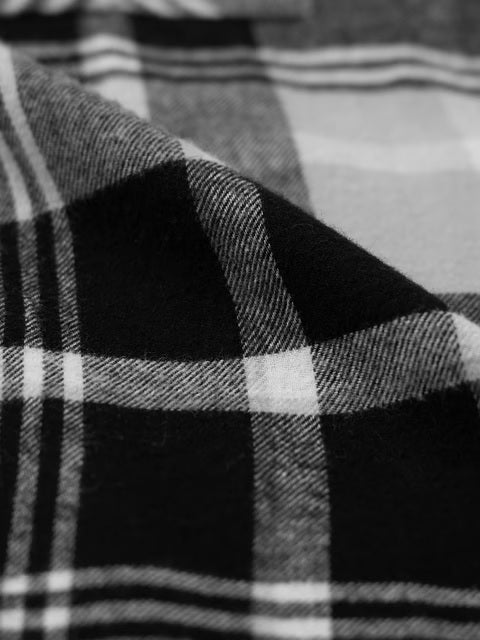 Plaid Charcoal Men Utility Shirts