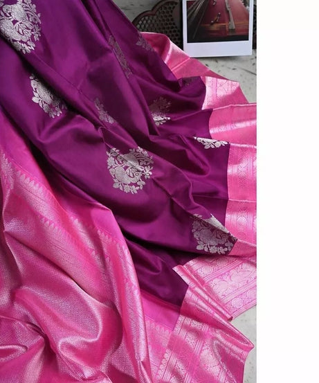 Soft Lichi Silk Indian Traditional Sari & Blouse