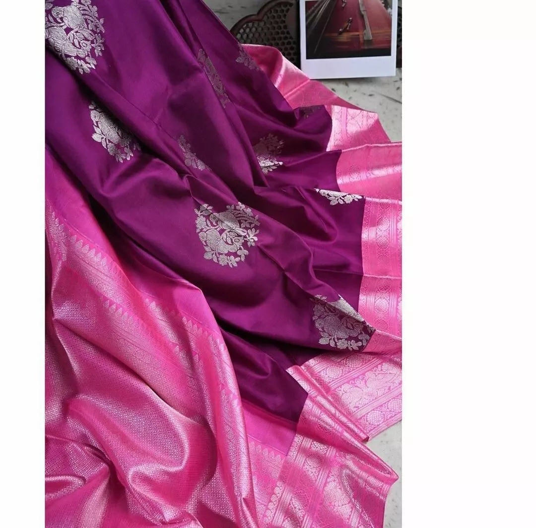 Soft Lichi Silk Indian Traditional Sari & Blouse