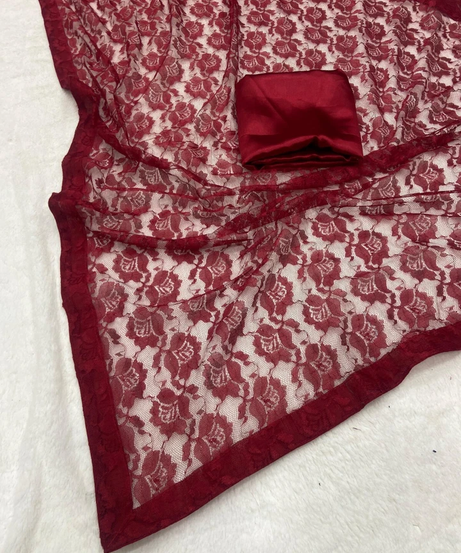 Stylish Classic Soft Net Saree With Blouse 11-GP