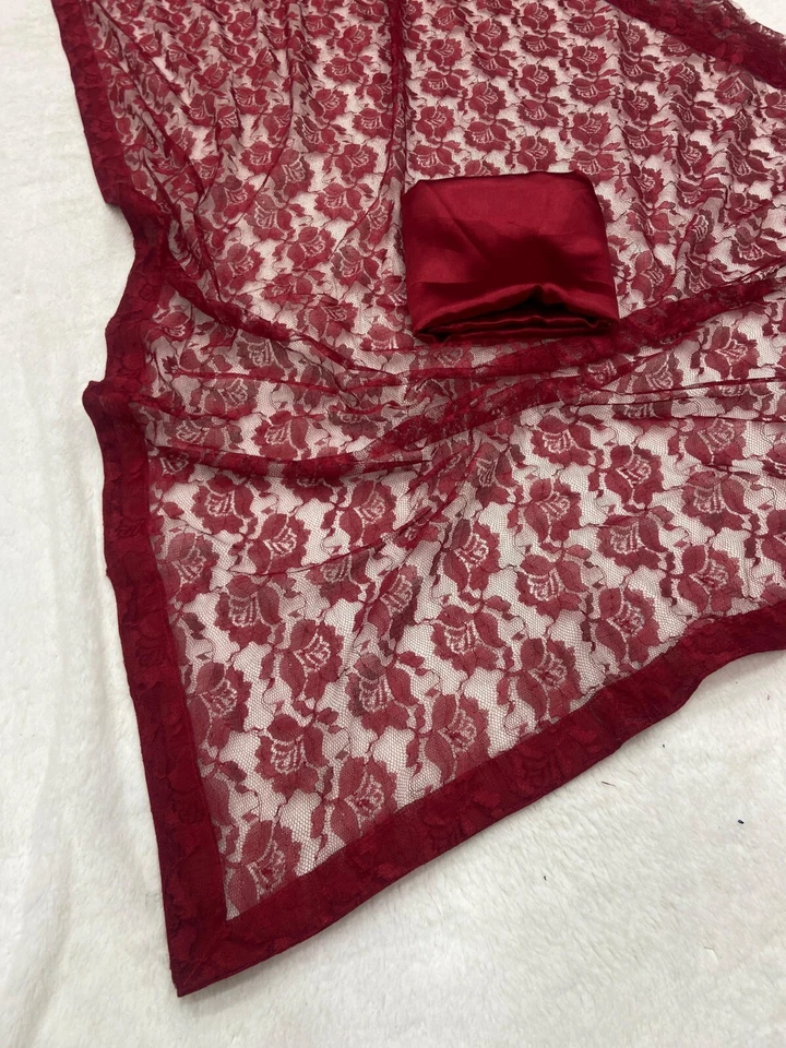 Stylish Classic Soft Net Saree With Blouse 11-GP