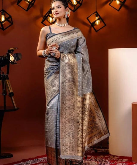 Banarasi Soft Silk Sari Full Brocade Blouse