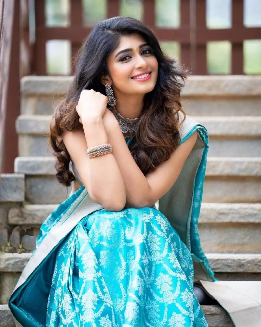 Sky Blue Latest Designer Exclusive Wedding Saree With Blouse