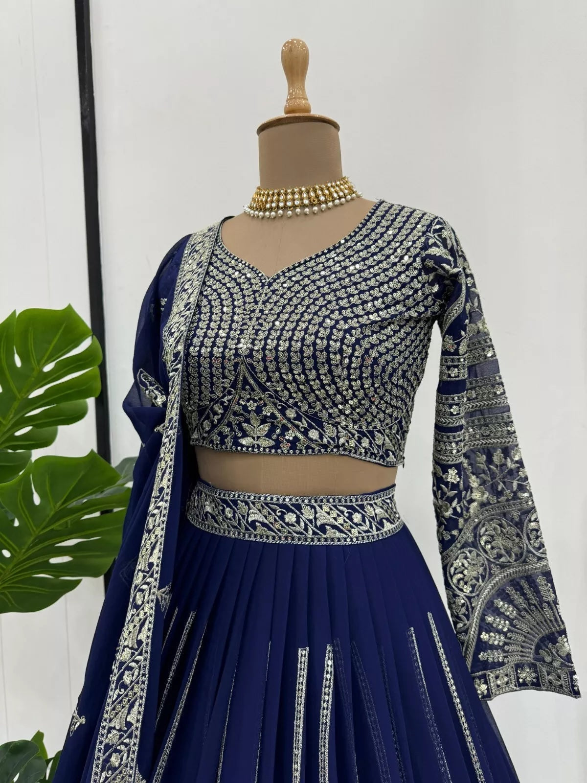 Designer Style Faux Georgette Lehenga Blouse & Dupatta