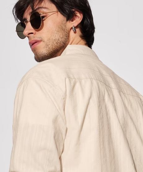 Solids Rich Cream Men Utility Shirts