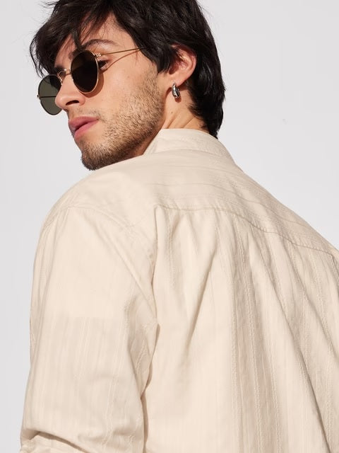 Solids Rich Cream Men Utility Shirts